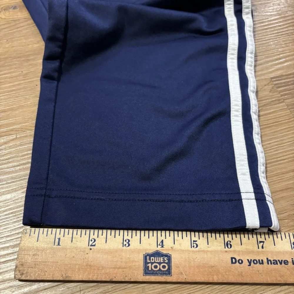 Vintage Adidas Track Pants Mens Large Navy Snap Breakaway 3 Stripe Tearaway Y2K